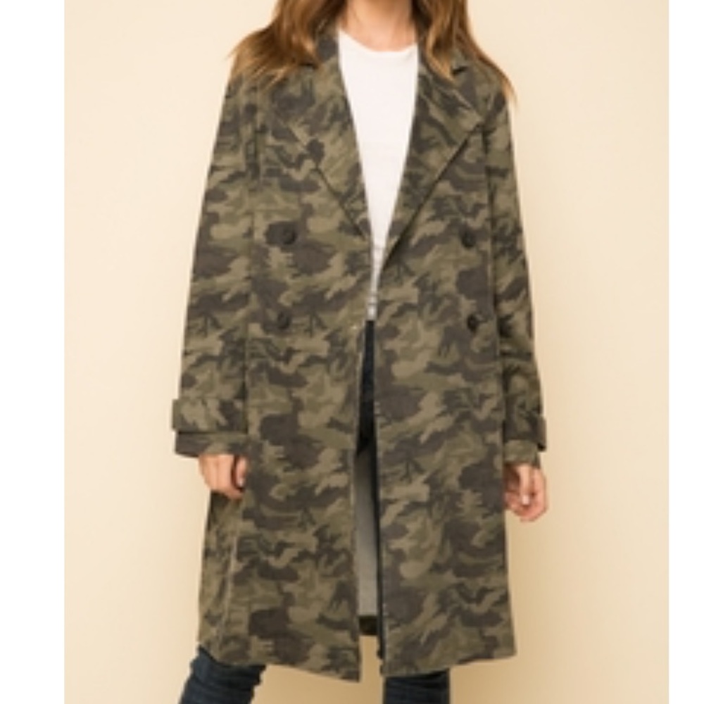 Mystree Women's Military Print Long Jacket (Small)